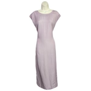 A New Day Dress Linen Blend Tie Back Midi Lavender Size XS